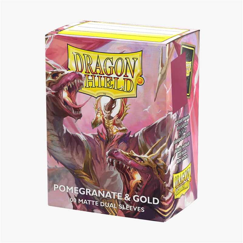 Dragon Shield Dual Matte Sleeves - Pomegranate & Gold (100 Sleeves)