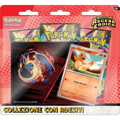 Pokémon Megaevoluzione: Ascesa Eroica - Collezione con Adesivi - Charmander (ITA)